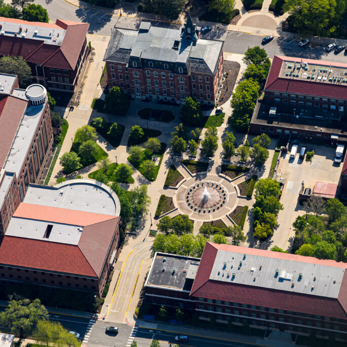 Aerial shots of the Purdue campus. (Purdue University)