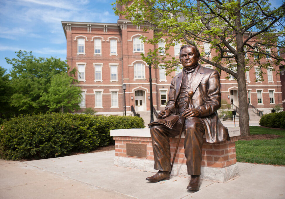 John Purdue Statue in Purdue's memorial mall (Allyson Corbat/Purdue University)