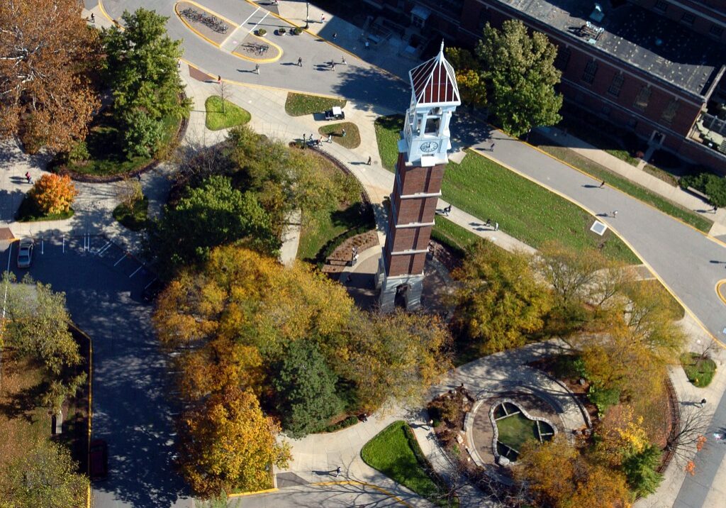 Purdue Bell Tower Aerial Photo